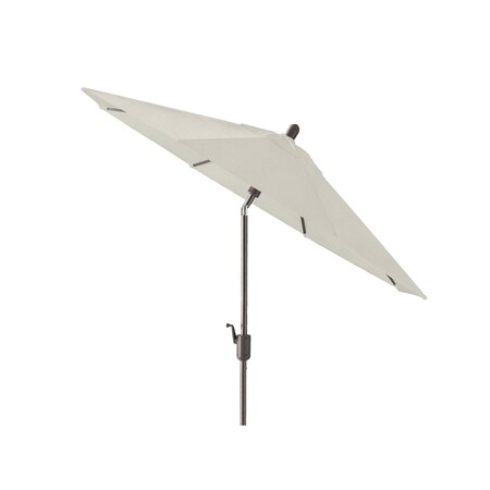 10' X 6.5' Rectangular Auto Tilt Market Umbrella (Frame: Starring Grey, Fabric: Sunbrella- Natural)